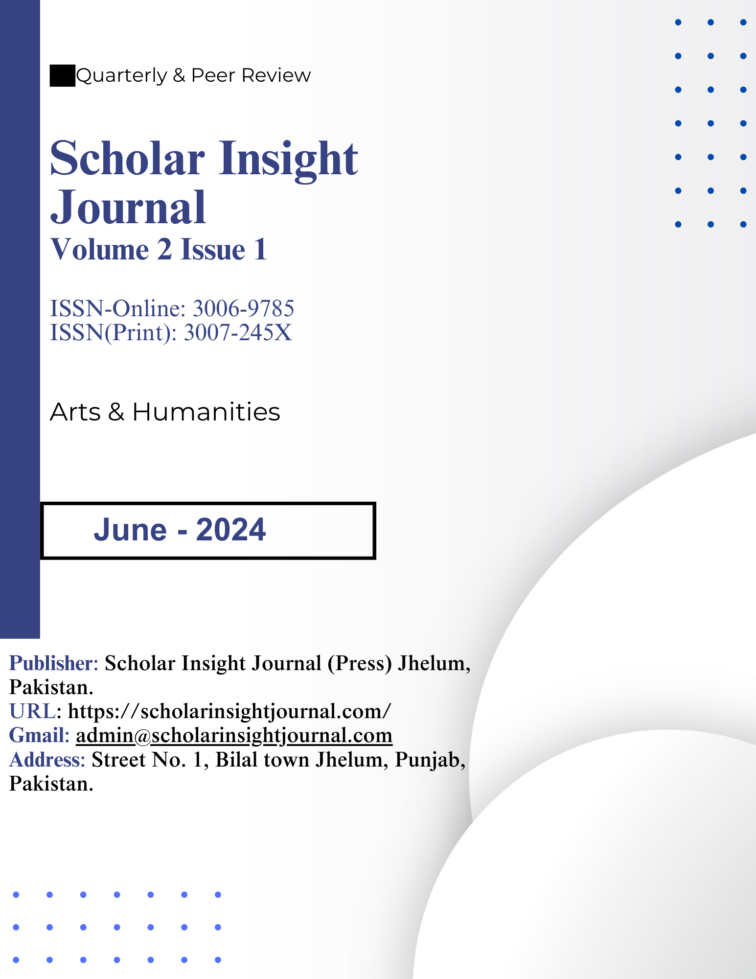 					View Vol. 2 No. 1 (2024): Scholar Insight Journal (June-2024)
				